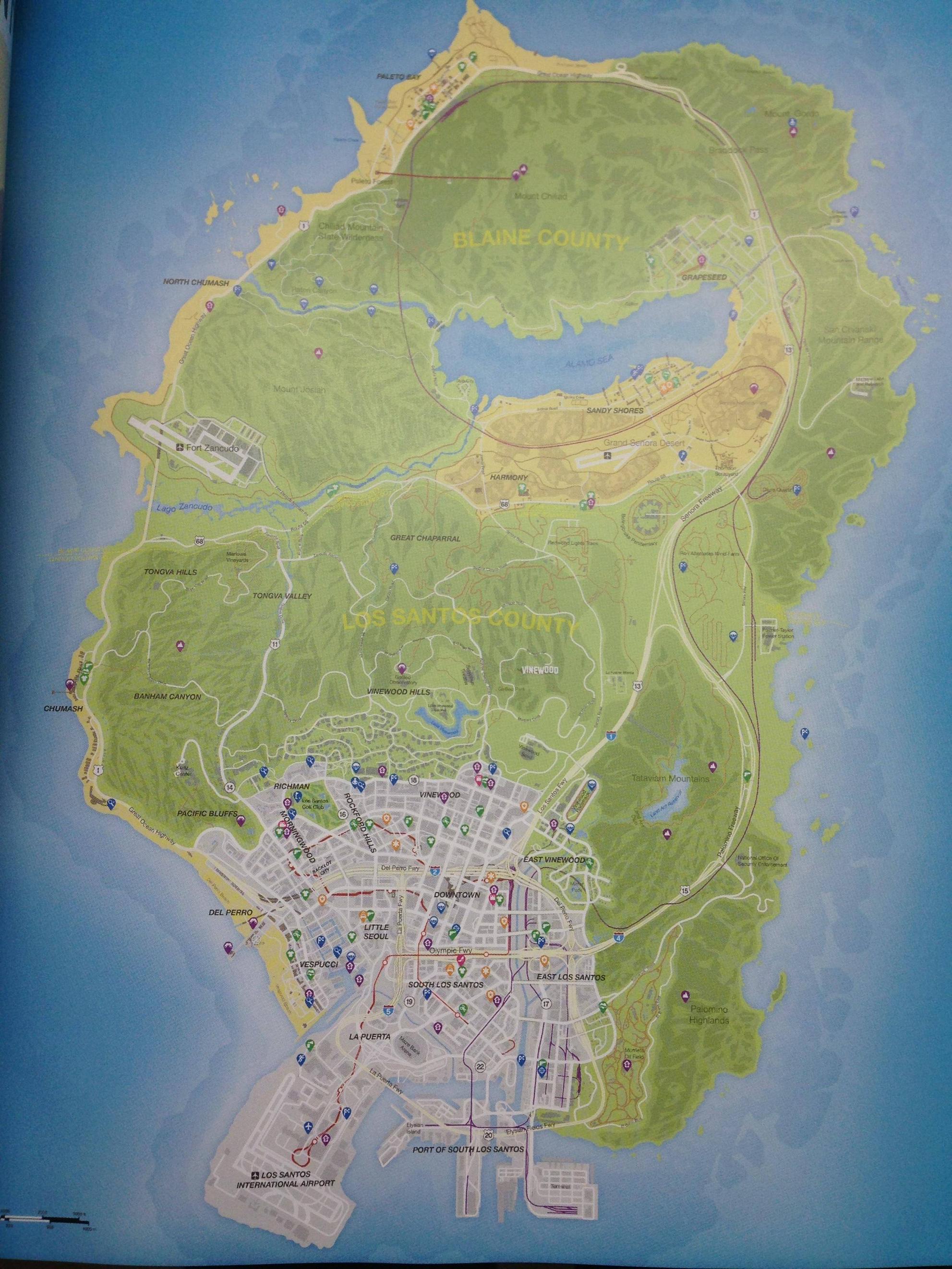 GTA 5 mapa com todas as anotações