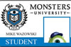 Universidade Monstros carteirinha de estudante Mike