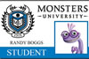Universidade Monstros carteirinha de estudante Randy