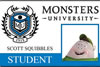 Universidade Monstros carteirinha de estudante Scott