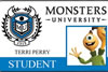 Universidade Monstros carteirinha de estudante Terri