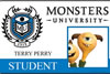 Universidade Monstros carteirinha de estudante Terry
