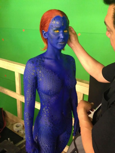 X Men Days of Future Past Mistica no set 20Mai2013