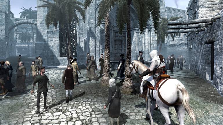 Altair montado em um cavalo.