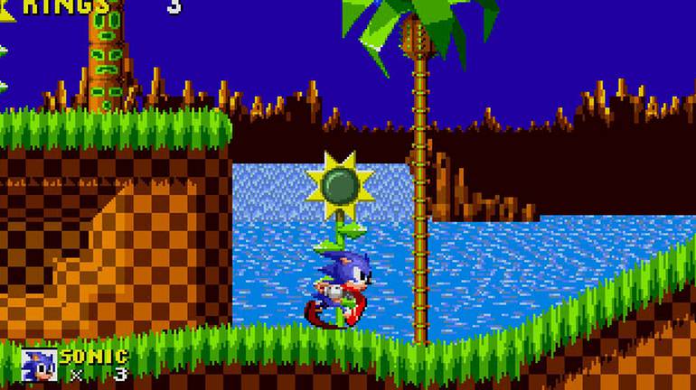 Sonic em Green Hill Zone.