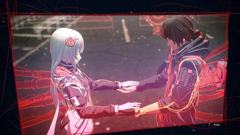 Kasane e Yuito dão as mãos.