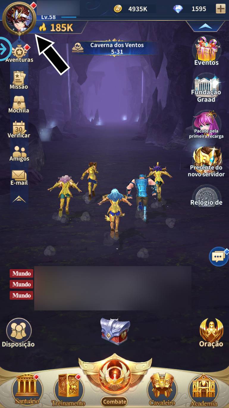 Imagem da tela de gameplay de Saint Seiya Lendas da Justiça