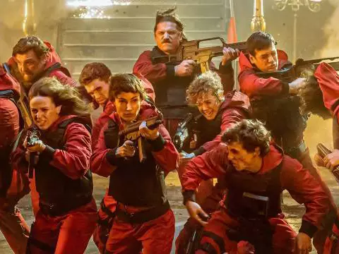 Elenco de La Casa de Papel em pôster da Parte 5 (Netflix/Divulgação)