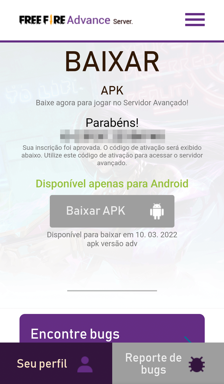 Garena Free Fire - Quem foi escolhido para o servidor avançado, já