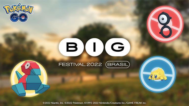 Imagem de divulgação do evento temático do BIG Festival 2022 em Pokémon GO