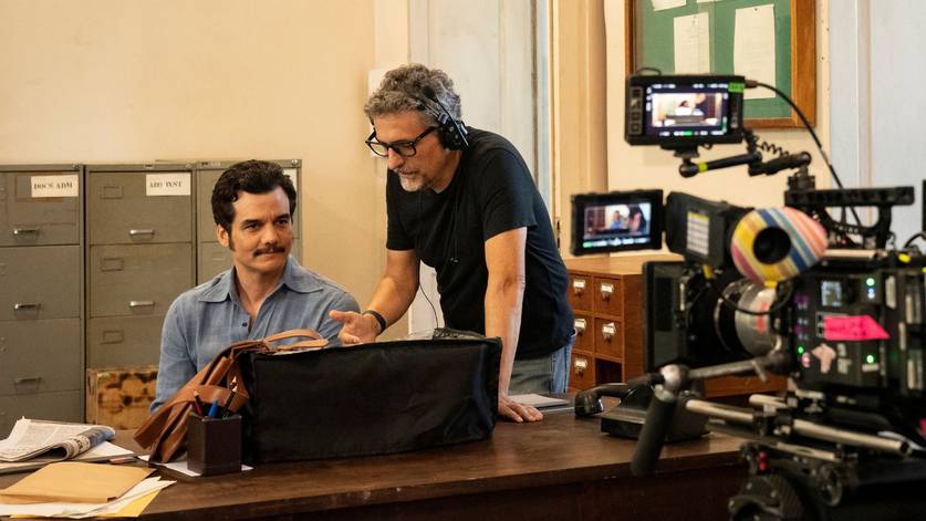 Wagner Moura e Kleber Mendonça Filho em O Agente Secreto