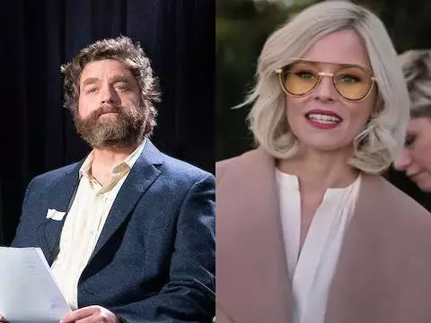 Montagem com Zach Galifianakis e Elizabeth Banks (Netflix/Divulgação // Columbia Pictures/Reprodução)