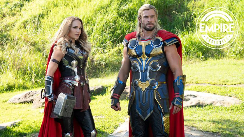 Chris Hemsworth e Natalie Portman em Thor: Amor e Trovão