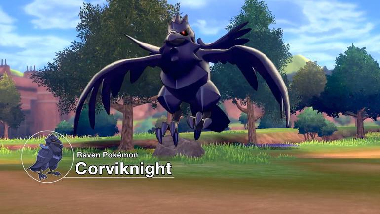 Dizem que o Corviknight é o Pokémon mais forte que habita os céus da região  de Galar. Pode ser visto, frequentemente, a voa…