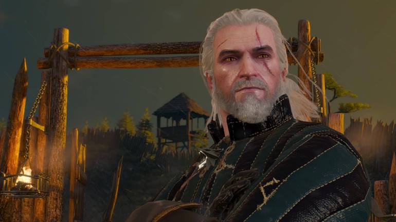 Geralt na caverna do diabo.