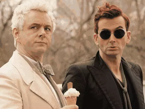 Michael Sheen e David Tennant em Good Omens (Prime Video/Reprodução)