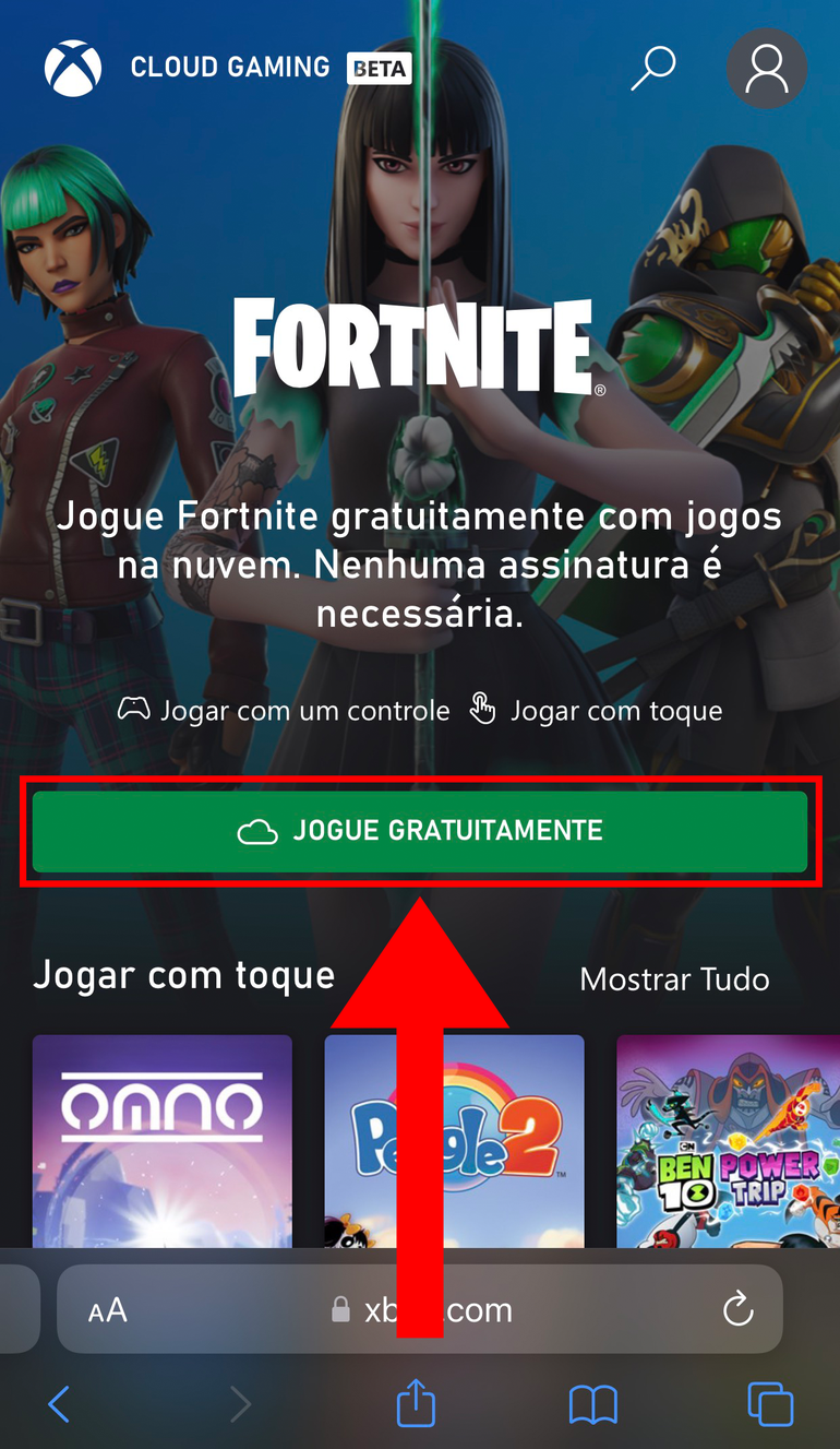 Como jogar Fortnite pelo Xbox Cloud Gaming