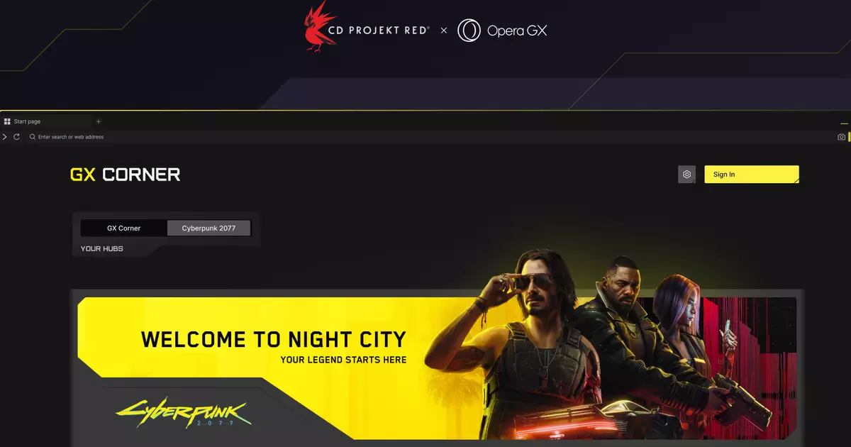 Cyberpunk 2077 ganha hub no navegador Opera GX