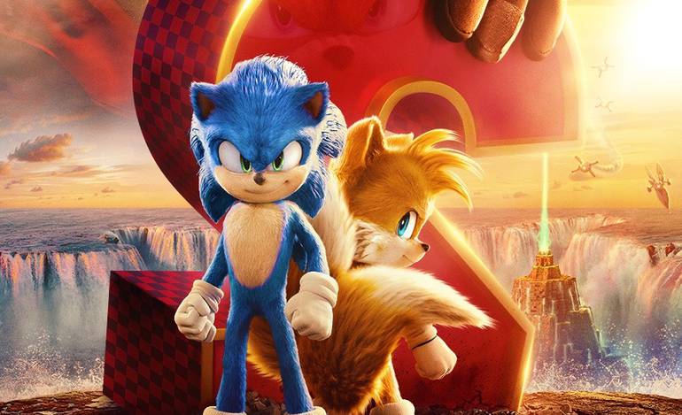 Sonic e Tails no pôster do filme.