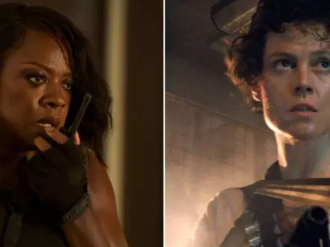 Viola Davis em G20 e Sigourney Weaver em Aliens - O Resgate (Reprodução)