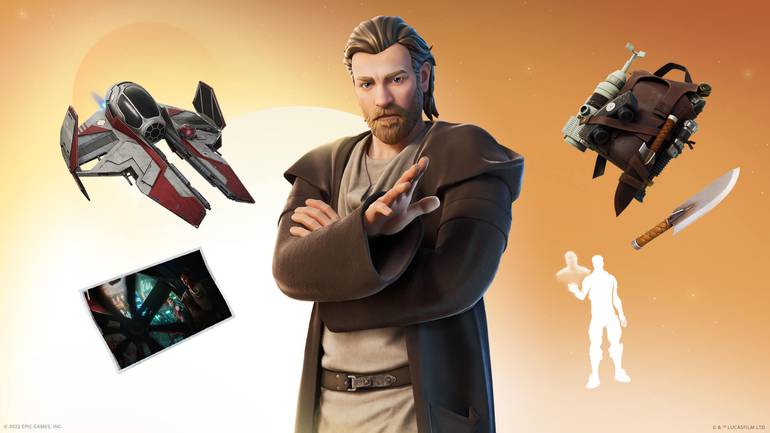 Imagem do conjunto Obi-Wan Kenobi em Fortnite.