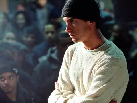Eminem em cena de 8 Mile - Rua das Ilusões (Divulgação)