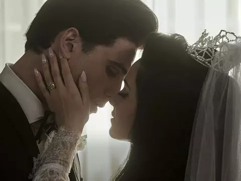 Jacob Elordi e Cailee Spaeny em Priscilla (A24/Divulgação)