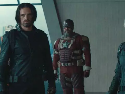 Wyatt Russell, Sebastian Stan, David Harbour e Florence Pugh em cena de Thunderbolts* (Reprodução)
