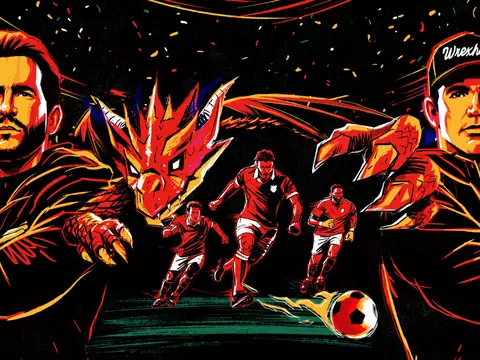 Arte de Bem-Vindos ao Wrexham, série renovada para mais três temporadas