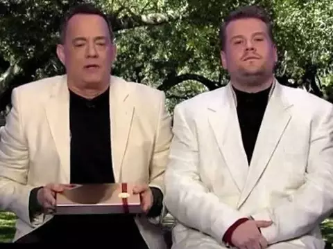 Tom Hanks faz uma paródia de sua carreira em participação no programa de James Corden