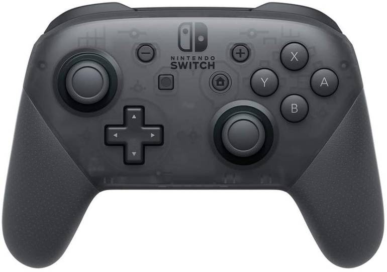 Foto do Nintendo Controle Pro de Switch na cor cinza