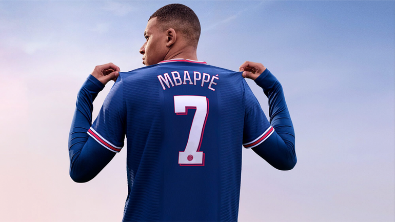 Mbappé na capa de FIFA 22.