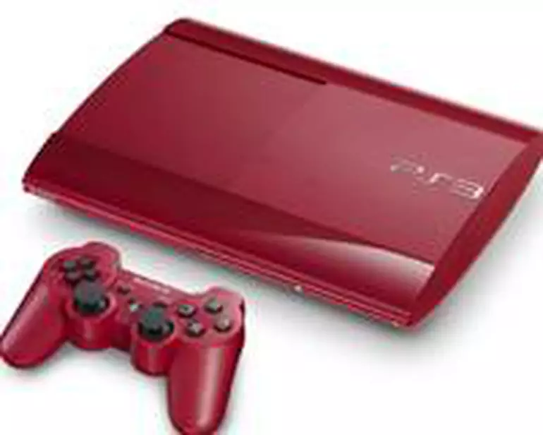 ps3 赤 Playstation - PlayStation 3 Super Slim nas cores vermelha e azul