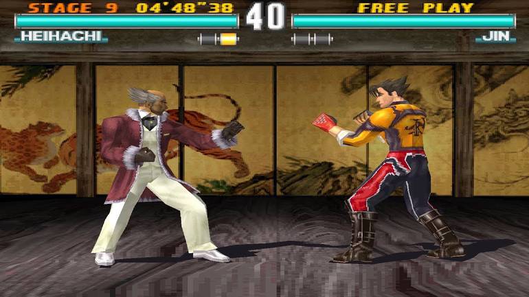 Jin e Heihachi lutando.