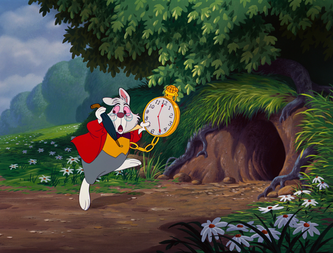 Coelho Branco em Alice no País das Maravilhas