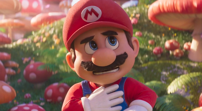Mario chega ao Reino do Cogumelo.